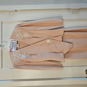 Women's Embroidered Blazer & Skirt Set